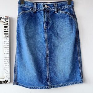 Gap Y2K Women’s Blue Denim Pencil Jean Normcore Skirt USA Made Size 0